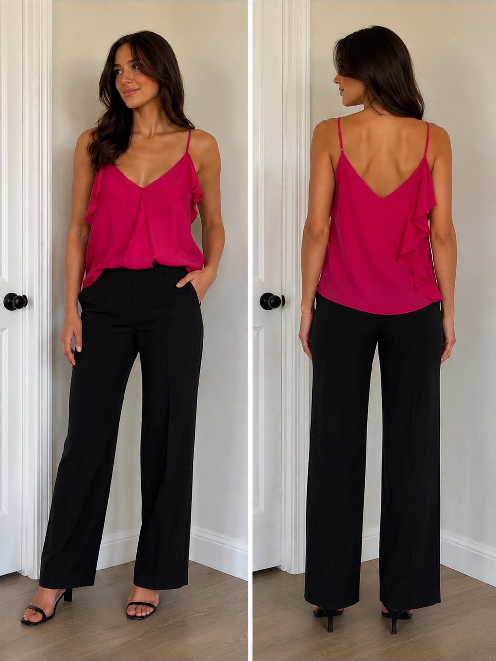 Lewit hot pink silk blouse. Size M